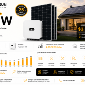 Kit Solar On Grid Huawei 3 kW – Instalación Llave en Mano en Santiago