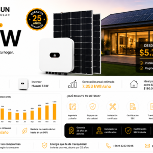 Kit Solar On Grid Huawei 5 kW – Instalación Llave en Mano en Santiago