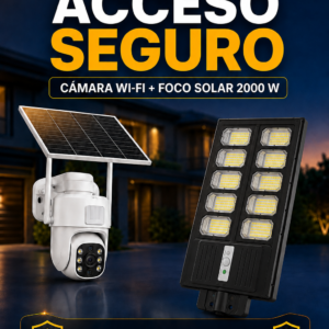 Pack Acceso Seguro con cámara Wi-Fi y foco solar