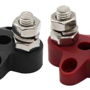 Victron Dual Terminal Stud M8 linked set (1 red/1 black)